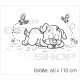 Schlafzimmer Hund Hündchen Dog Schmetterling schlafender Wachhund   Wandaufkleber Wandtattoo