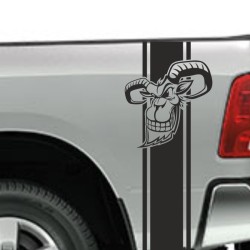Aufkleber Pick UP Dodge Gelände Offroad Widder RAM Dekor Streifen Amerikanische Flagge Amerika BIG WHEEL Viper Seitenstreifen