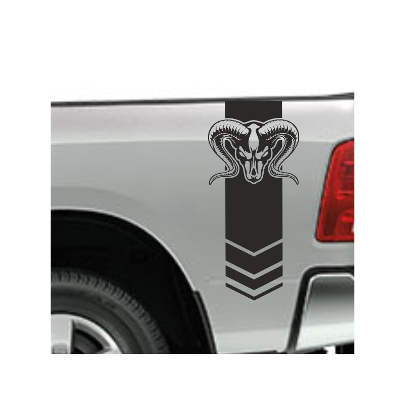 Aufkleber Pick UP Dodge Gelände Offroad Widder RAM Dekor Streifen Amerikanische Flagge Amerika BIG WHEEL Viper Seitenstreifen