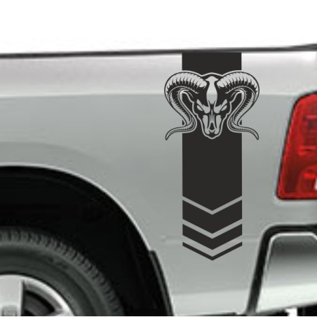 Aufkleber Pick UP Dodge Gelände Offroad Widder RAM Dekor Streifen Amerikanische Flagge Amerika BIG WHEEL Viper Seitenstreifen