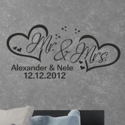 Wandaufkleber Aufkleber Wand Wandtattoo Mann & Frau Mr. & Mrs. Liebe King & Queen Partner Design Leidenschaft Pärchen Paare Ehe