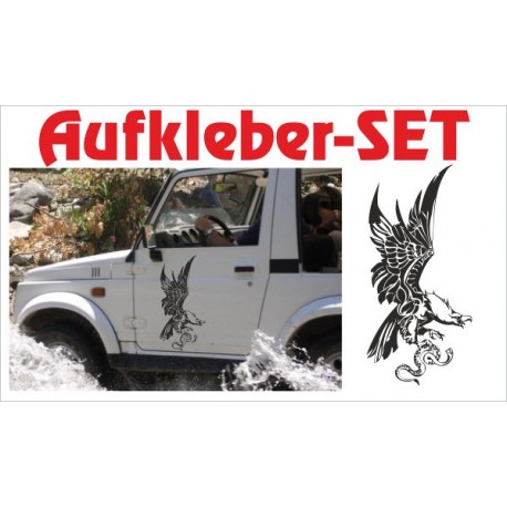 Offroad Motive Aufkleber SET 4x4 Safari Gelände Land Adler Schlange Tattoo Sticker