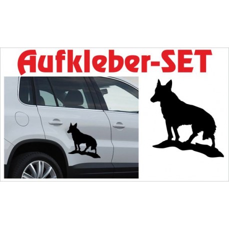 Offroad Motive Aufkleber SET 4x4 Safari Gelände Wolf Hund