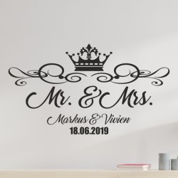 Wandaufkleber Aufkleber Wand Wandtattoo Mann & Frau Mr. & Mrs. Liebe King & Queen Partner Design Leidenschaft Pärchen Paare Ehe
