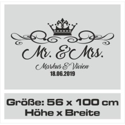 Wandaufkleber Aufkleber Wand Wandtattoo Mann & Frau Mr. & Mrs. Liebe King & Queen Partner Design Leidenschaft Pärchen Paare Ehe