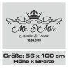 Wandaufkleber Aufkleber Wand Wandtattoo Mann & Frau Mr. & Mrs. Liebe King & Queen Partner Design Leidenschaft Pärchen Paare Ehe