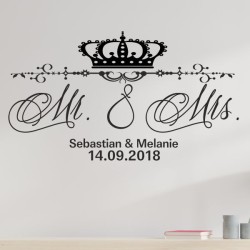 Wandaufkleber Aufkleber Wand Wandtattoo Mann & Frau Mr. & Mrs. Liebe King & Queen Partner Design Leidenschaft Pärchen Paare Ehe