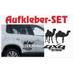 Offroad Motive Aufkleber SET 4x4 Safari Gelände Wildnis Kamele Kamel Afrika