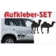 Offroad Motive Aufkleber SET 4x4 Safari Gelände Land Afrika Kamele Kamel Savanne