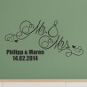 Wandaufkleber Aufkleber Wand Wandtattoo Mann & Frau Mr. & Mrs. Liebe King & Queen Partner Design Leidenschaft Pärchen Paare Ehe