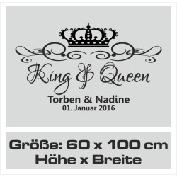 Wandaufkleber Aufkleber Wand Wandtattoo Mann & Frau Mr. & Mrs. Liebe King & Queen Partner Design Leidenschaft Pärchen Paare Ehe
