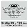 Wandaufkleber Aufkleber Wand Wandtattoo Mann & Frau Mr. & Mrs. Liebe King & Queen Partner Design Leidenschaft Pärchen Paare Ehe