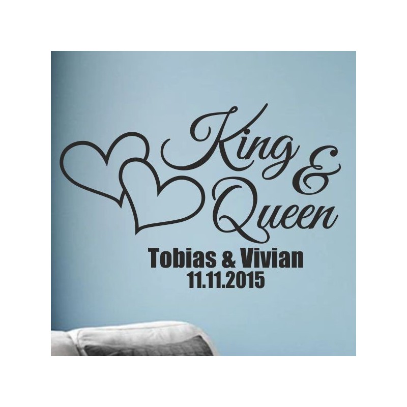 Wandaufkleber Aufkleber Wand Wandtattoo Mann & Frau Mr. & Mrs. Liebe King & Queen Partner Design Leidenschaft Pärchen Paare Ehe