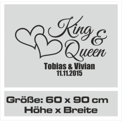 Wandaufkleber Aufkleber Wand Wandtattoo Mann & Frau Mr. & Mrs. Liebe King & Queen Partner Design Leidenschaft Pärchen Paare Ehe