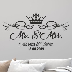 Wandaufkleber Aufkleber Wand Wandtattoo Mann & Frau Mr. & Mrs. Liebe King & Queen Partner Design Leidenschaft Pärchen Paare Ehe