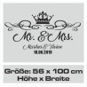 Wandaufkleber Aufkleber Wand Wandtattoo Mann & Frau Mr. & Mrs. Liebe King & Queen Partner Design Leidenschaft Pärchen Paare Ehe
