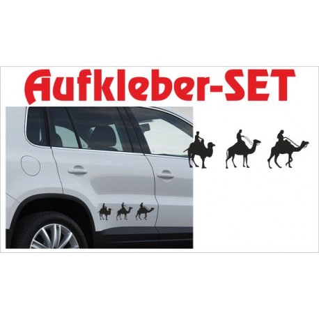 Offroad Motive Aufkleber SET 4x4 Safari Gelände Ägypten Savanne Afrika Kamele Kamel Reiter