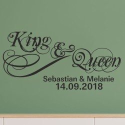 Wandaufkleber Aufkleber Wand Wandtattoo Mann & Frau Mr. & Mrs. Liebe King & Queen Partner Design Leidenschaft Pärchen Paare Ehe