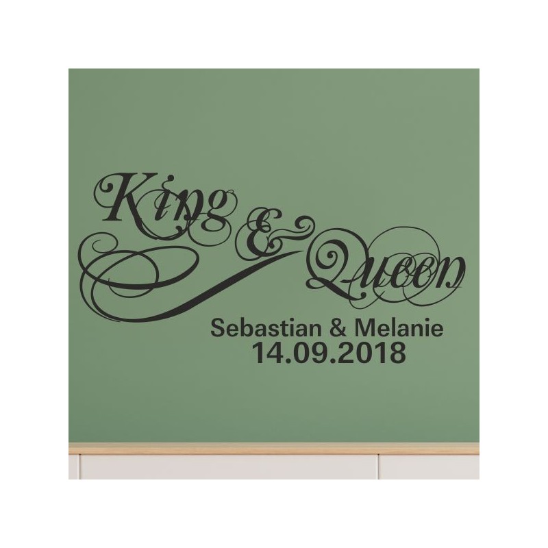 Wandaufkleber Aufkleber Wand Wandtattoo Mann & Frau Mr. & Mrs. Liebe King & Queen Partner Design Leidenschaft Pärchen Paare Ehe