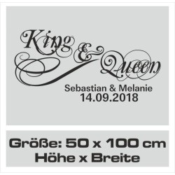 Wandaufkleber Aufkleber Wand Wandtattoo Mann & Frau Mr. & Mrs. Liebe King & Queen Partner Design Leidenschaft Pärchen Paare Ehe