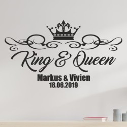 Wandaufkleber Aufkleber Wand Wandtattoo Mann & Frau Mr. & Mrs. Liebe King & Queen Partner Design Leidenschaft Pärchen Paare Ehe