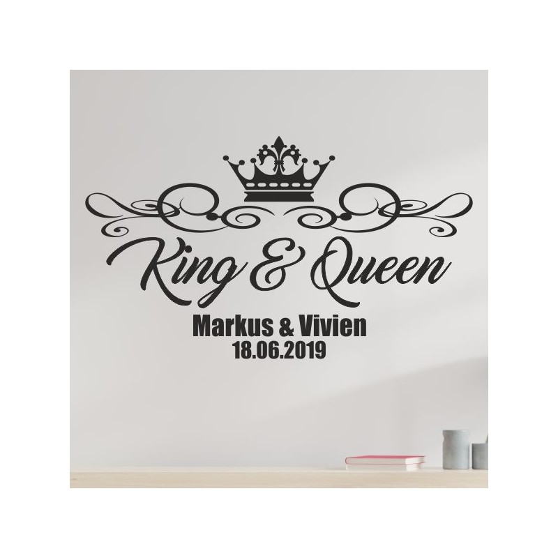 Wandaufkleber Aufkleber Wand Wandtattoo Mann & Frau Mr. & Mrs. Liebe King & Queen Partner Design Leidenschaft Pärchen Paare Ehe