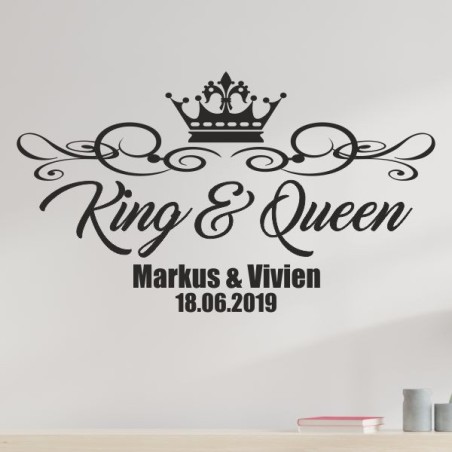 Wandaufkleber Aufkleber Wand Wandtattoo Mann & Frau Mr. & Mrs. Liebe King & Queen Partner Design Leidenschaft Pärchen Paare Ehe