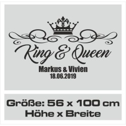 Wandaufkleber Aufkleber Wand Wandtattoo Mann & Frau Mr. & Mrs. Liebe King & Queen Partner Design Leidenschaft Pärchen Paare Ehe