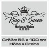 Wandaufkleber Aufkleber Wand Wandtattoo Mann & Frau Mr. & Mrs. Liebe King & Queen Partner Design Leidenschaft Pärchen Paare Ehe