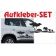 Offroad Motive Aufkleber SET 4x4 Safari Gelände Land Afrika Savanne Baum Landschaft Elefant