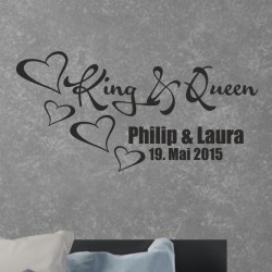 Wandaufkleber Aufkleber Wand Wandtattoo Mann & Frau Mr. & Mrs. Liebe King & Queen Partner Design Leidenschaft Pärchen Paare Ehe