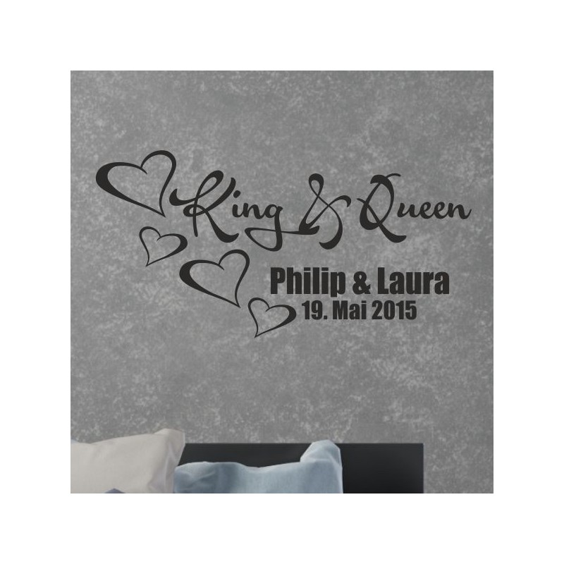 Wandaufkleber Aufkleber Wand Wandtattoo Mann & Frau Mr. & Mrs. Liebe King & Queen Partner Design Leidenschaft Pärchen Paare Ehe