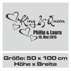 Wandaufkleber Aufkleber Wand Wandtattoo Mann & Frau Mr. & Mrs. Liebe King & Queen Partner Design Leidenschaft Pärchen Paare Ehe