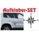 Offroad Motive Aufkleber SET 4x4 Safari Gelände Land Windrose Kompass