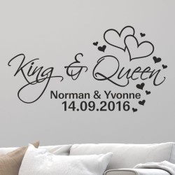 Wandaufkleber Aufkleber Wand Wandtattoo Mann & Frau Mr. & Mrs. Liebe King & Queen Partner Design Leidenschaft Pärchen Paare Ehe