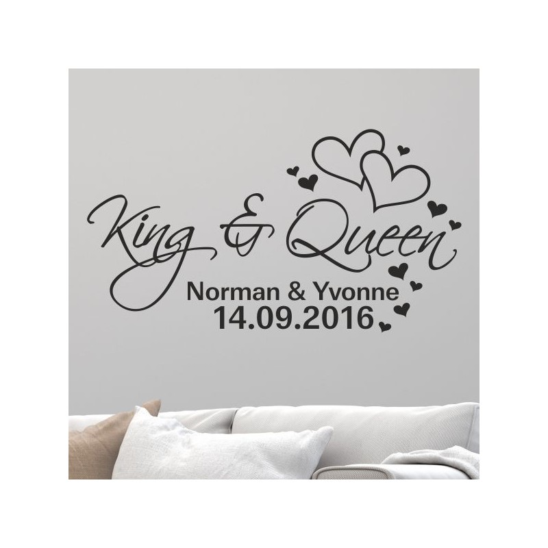 Wandaufkleber Aufkleber Wand Wandtattoo Mann & Frau Mr. & Mrs. Liebe King & Queen Partner Design Leidenschaft Pärchen Paare Ehe