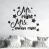 Wandaufkleber Aufkleber Wand Wandtattoo Mann & Frau Mr. & Mrs. Liebe King & Queen Partner Design Leidenschaft Pärchen Paare Ehe