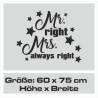 Wandaufkleber Aufkleber Wand Wandtattoo Mann & Frau Mr. & Mrs. Liebe King & Queen Partner Design Leidenschaft Pärchen Paare Ehe