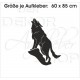Offroad Motive Aufkleber SET 4x4 Safari Gelände Heulender Wolf Hund Felsen Stein
