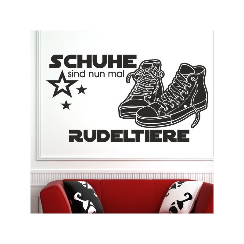 Wandaufkleber Wandtattoo Schuhe Shoe´s Pumps Stiefel Chucks High Heel´s Turnschuhe Sandalen Over-Knee´s Schnürrschuhe Stieflette