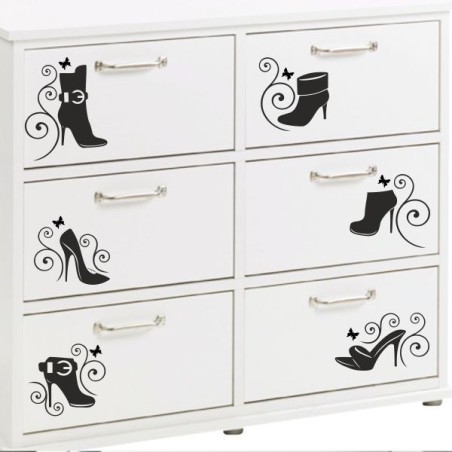 Wandaufkleber Wandtattoo Schuhe Shoe´s Pumps Stiefel Chucks High Heel´s Turnschuhe Sandalen Over-Knee´s Schnürrschuhe Stieflette