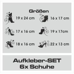 Wandaufkleber Wandtattoo Schuhe Shoe´s Pumps Stiefel Chucks High Heel´s Turnschuhe Sandalen Over-Knee´s Schnürrschuhe Stieflette