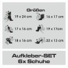 Wandaufkleber Wandtattoo Schuhe Shoe´s Pumps Stiefel Chucks High Heel´s Turnschuhe Sandalen Over-Knee´s Schnürrschuhe Stieflette