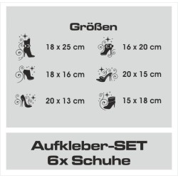 Wandaufkleber Wandtattoo Schuhe Shoe´s Pumps Stiefel Chucks High Heel´s Turnschuhe Sandalen Over-Knee´s Schnürrschuhe Stieflette