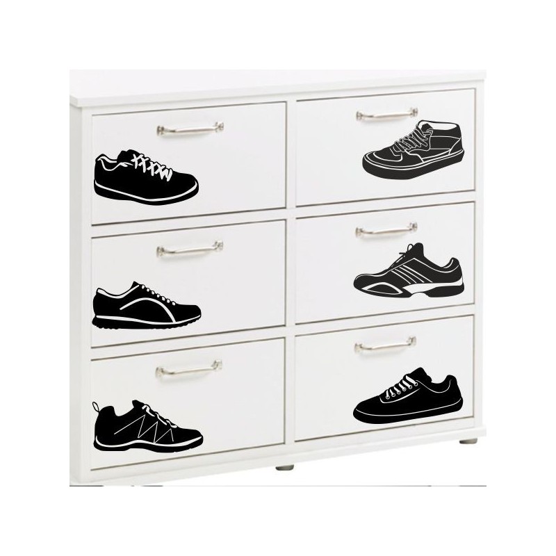 Wandaufkleber Wandtattoo Schuhe Shoe´s Pumps Stiefel Chucks High Heel´s Turnschuhe Sandalen Over-Knee´s Schnürrschuhe Stieflette