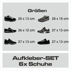 Wandaufkleber Wandtattoo Schuhe Shoe´s Pumps Stiefel Chucks High Heel´s Turnschuhe Sandalen Over-Knee´s Schnürrschuhe Stieflette