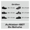 Wandaufkleber Wandtattoo Schuhe Shoe´s Pumps Stiefel Chucks High Heel´s Turnschuhe Sandalen Over-Knee´s Schnürrschuhe Stieflette