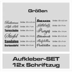 Wandaufkleber Wandtattoo Schuhe Shoe´s Pumps Stiefel Chucks High Heel´s Turnschuhe Sandalen Over-Knee´s Schnürrschuhe Stieflette