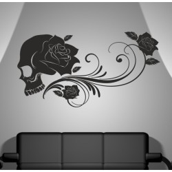 Wandaufkleber Totenkopf Skull Rabe Krähe Schwarzer Vogel Spiel Aufkleber Wand 05