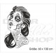 Wohnzimmer Mexican Sugar Skull Lady Totenkopf Aufkleber Dekor Wandtattoo Wandaufkleber